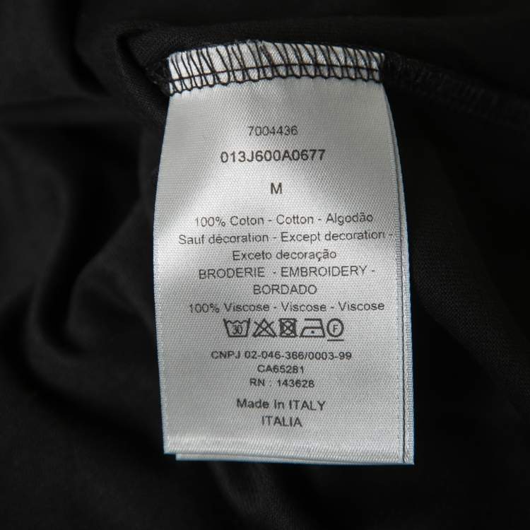 Pre Owned Dior Homme Black CD Icon Cotton Crew Neck T-Shirt M