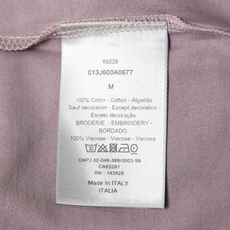 Pre Owned Dior Homme Mauve CD Icon Cotton Crew Neck T-Shirt M