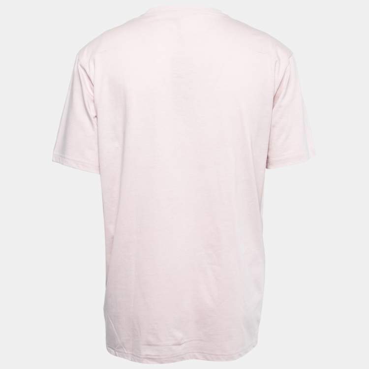 Pre Owned Dior Homme Pink Cotton Graphic T-Shirt L