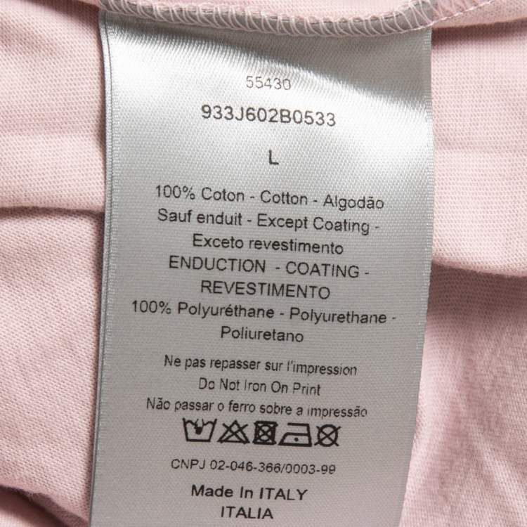 Pre Owned Dior Homme Pink Cotton Graphic T-Shirt L