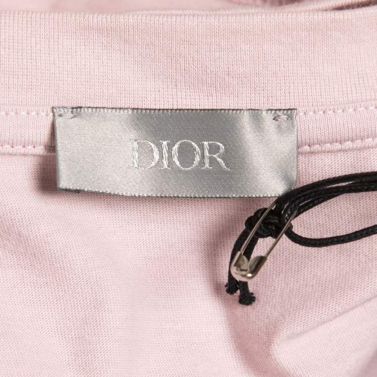 Pre Owned Dior Homme Pink Cotton Graphic T-Shirt L