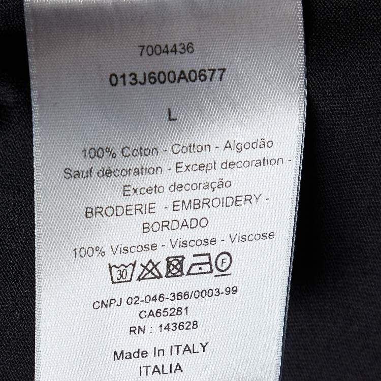 Pre Owned Dior Homme Black CD Icon Cotton Crew Neck T-Shirt L