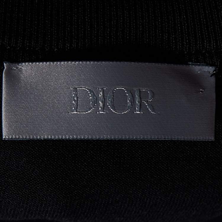 Pre Owned Dior Homme Black CD Icon Cotton Crew Neck T-Shirt L