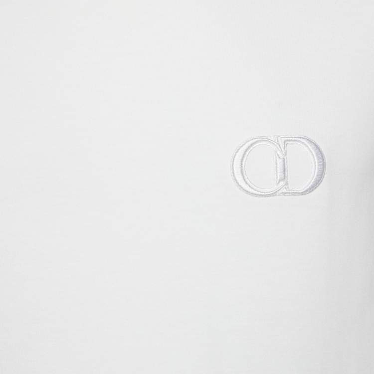 Pre Owned Dior Homme White CD Icon Cotton Crew Neck T-Shirt M