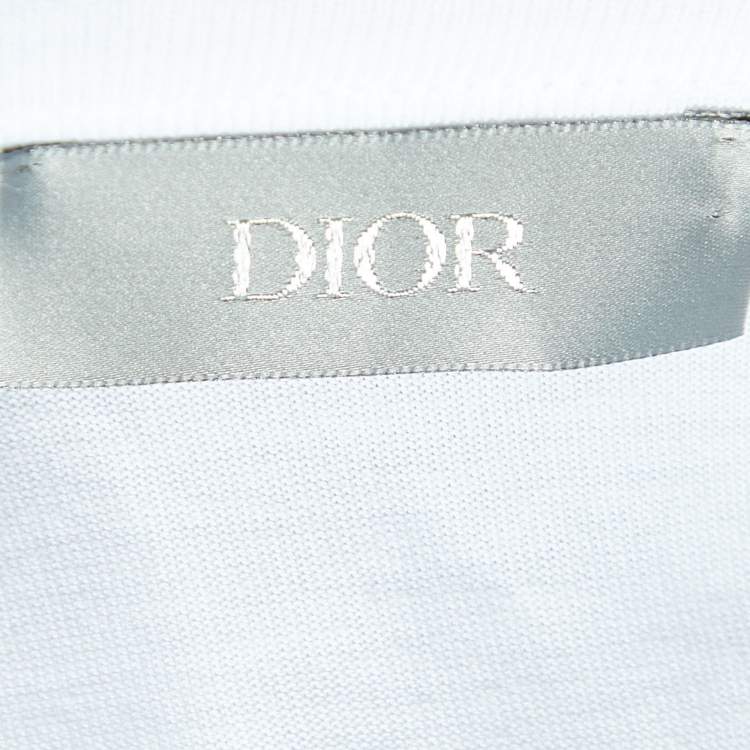 Pre Owned Dior Homme White CD Icon Cotton Crew Neck T-Shirt M