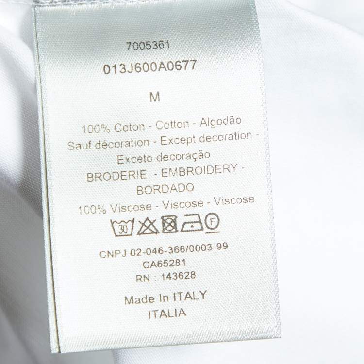 Pre Owned Dior Homme White CD Icon Cotton Crew Neck T-Shirt M