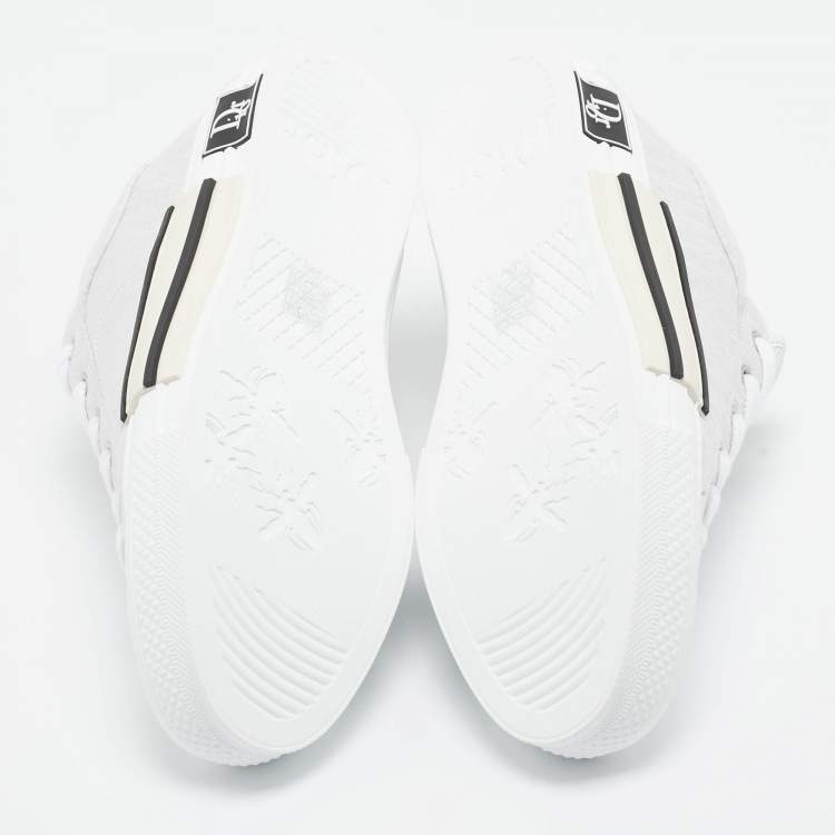 Pre Owned Dior White Oblique Canvas B23 Skater Sneakers Size 43