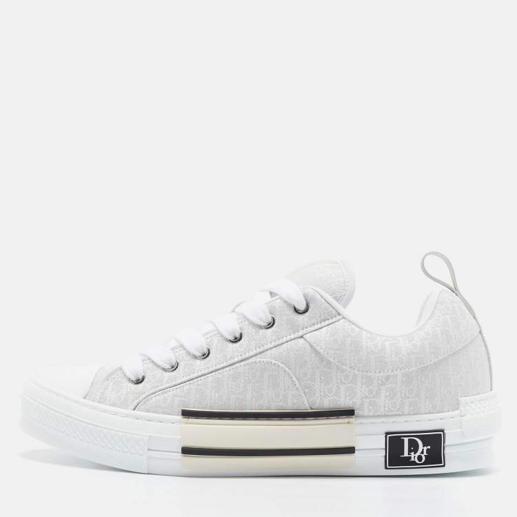 Pre Owned Dior White Oblique Canvas B23 Skater Sneakers Size 43