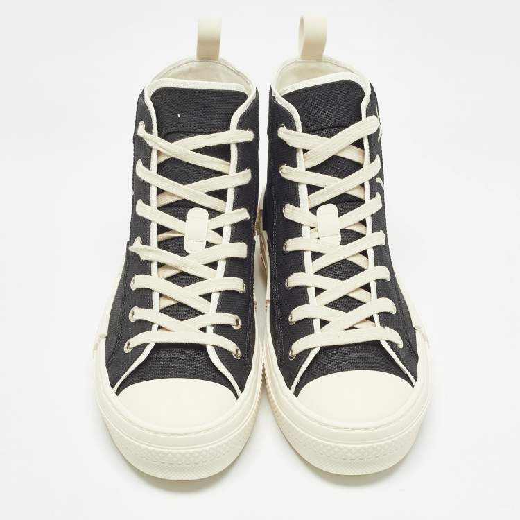 Pre Owned Dior Black Canvas Jack B23 High Top Sneakers Size 41.5