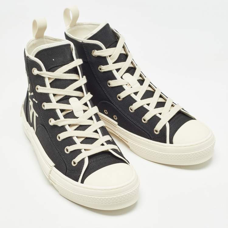 Pre Owned Dior Black Canvas Jack B23 High Top Sneakers Size 41.5