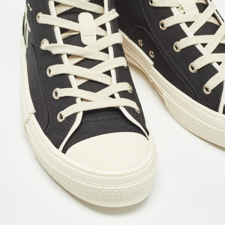 Pre Owned Dior Black Canvas Jack B23 High Top Sneakers Size 41.5