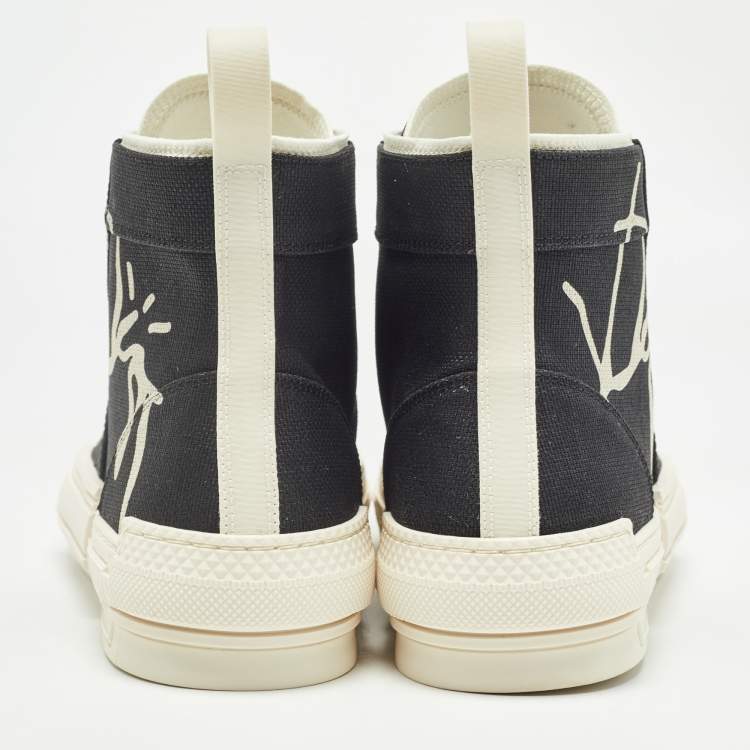 Pre Owned Dior Black Canvas Jack B23 High Top Sneakers Size 41.5
