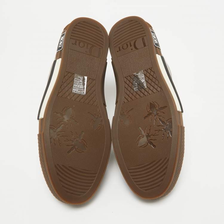 Pre Owned Dior Brown Oblique Mesh and Rubber B23 Sneakers Size 41