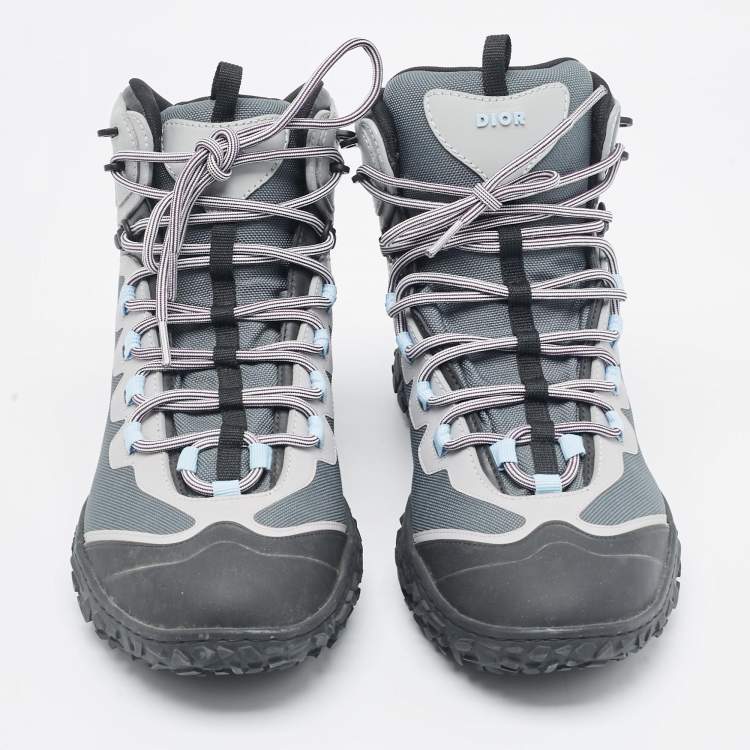 Pre Owned Dior Multicolor Canvas and Leather B28 Hiking Boots Size 43