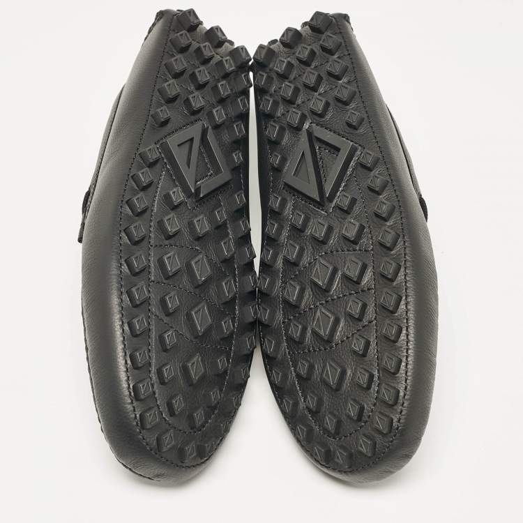Pre Owned Dior Black Leather Odeon Driver Loafers Size 46