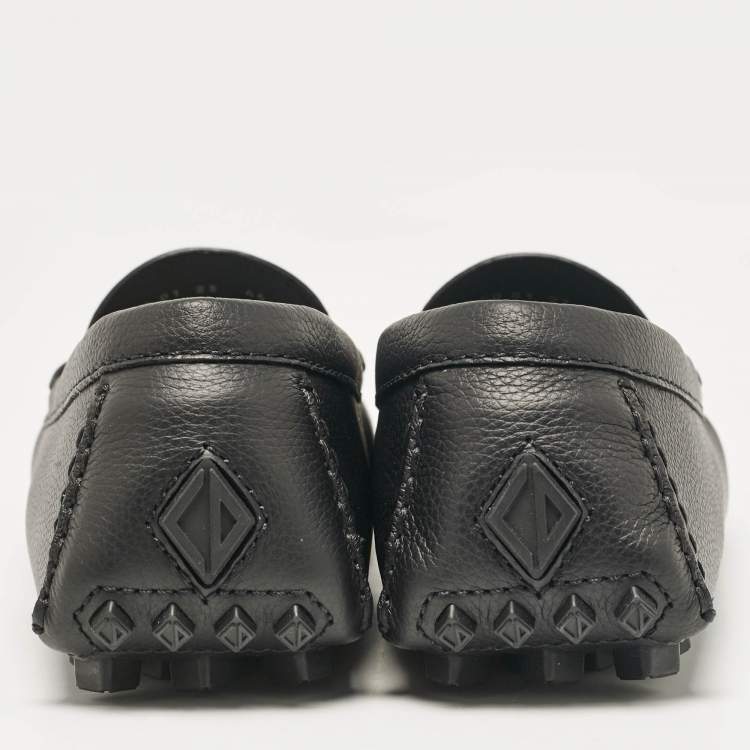 Pre Owned Dior Black Leather Odeon Driver Loafers Size 46