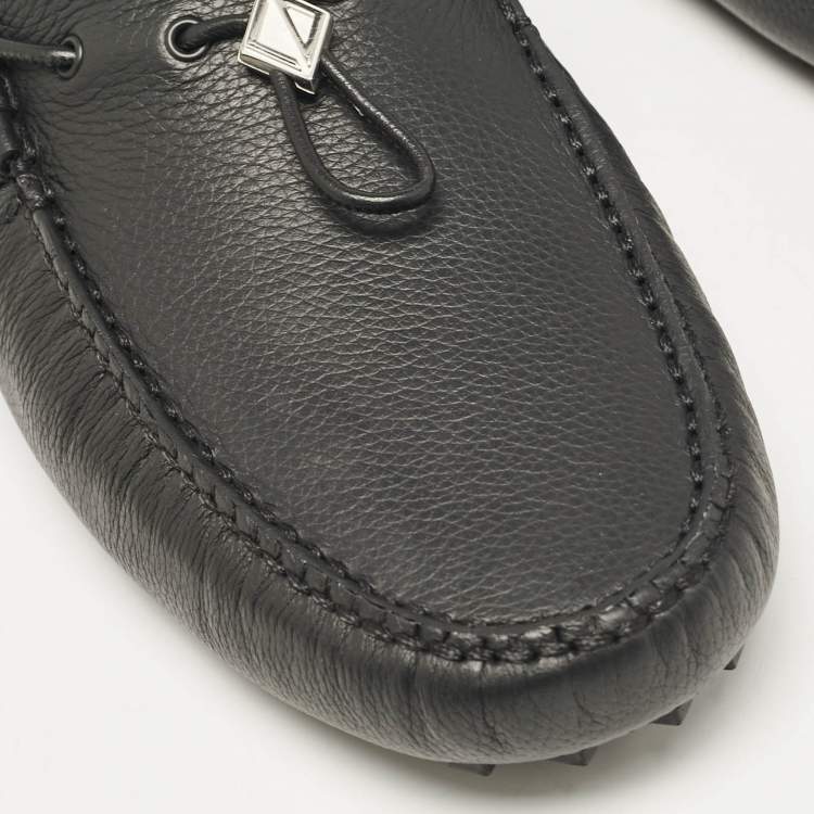 Pre Owned Dior Black Leather Odeon Driver Loafers Size 46