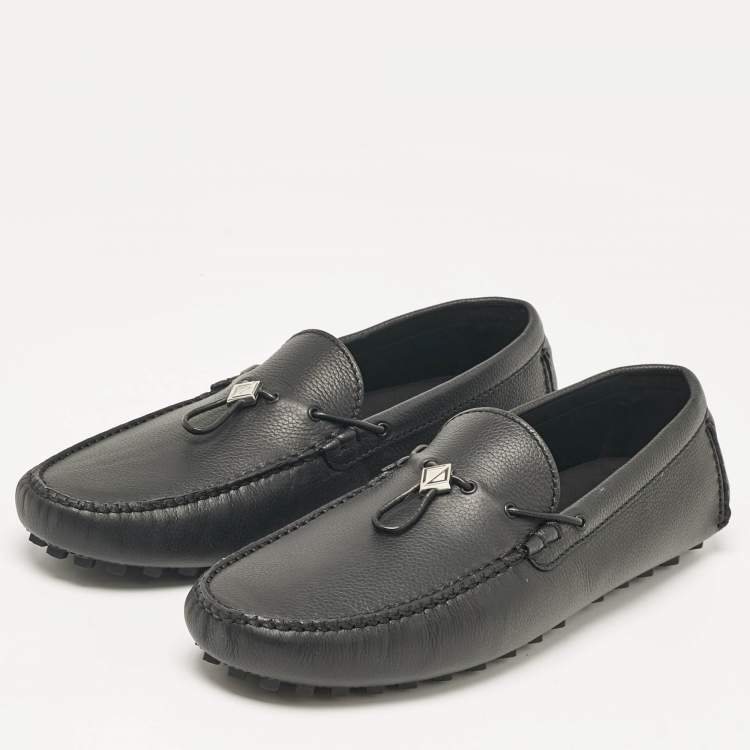 Pre Owned Dior Black Leather Odeon Driver Loafers Size 46