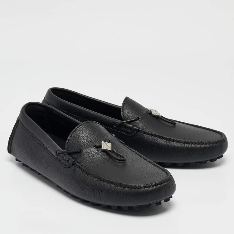Pre Owned Dior Black Leather Odeon Driver Loafers Size 42