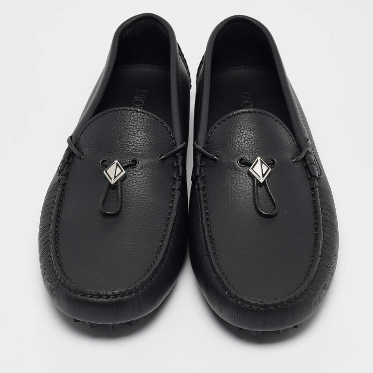 Pre Owned Dior Black Leather Odeon Driver Loafers Size 42