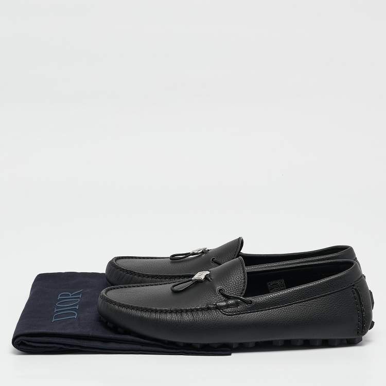 Pre Owned Dior Black Leather Odeon Driver Loafers Size 42