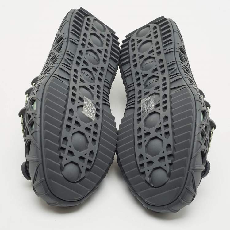 Pre Owned Dior Grey Cannage Rubber Wrap Sneakers Size 45