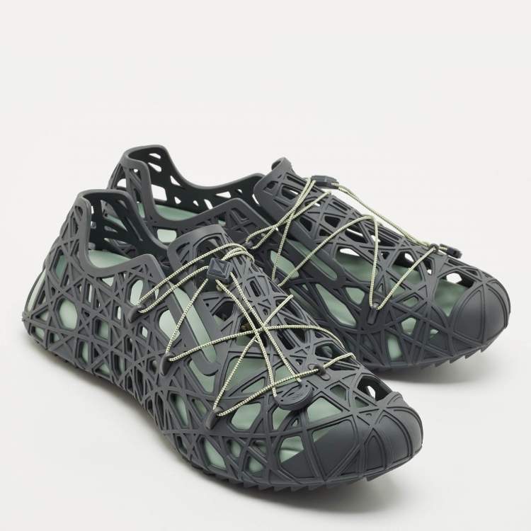 Pre Owned Dior Grey Cannage Rubber Wrap Sneakers Size 45
