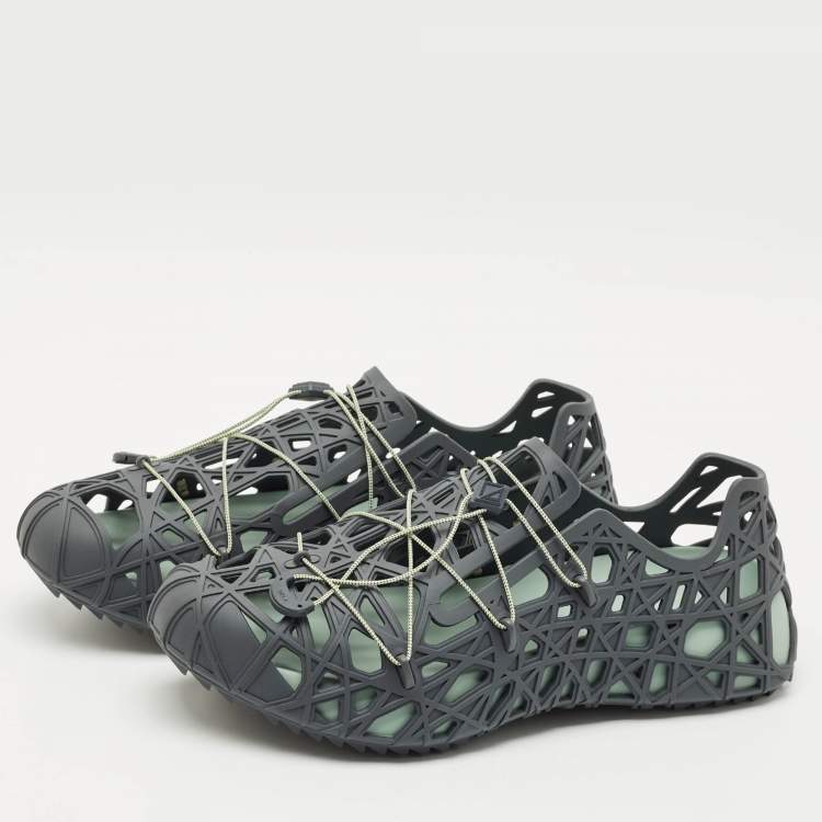 Pre Owned Dior Grey Cannage Rubber Wrap Sneakers Size 45