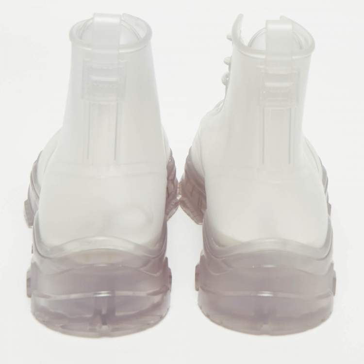 Pre Owned Dior Transparent Rubber High Top Boots Size 42