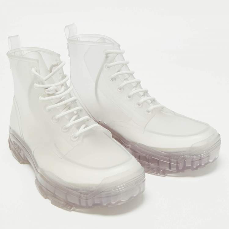 Pre Owned Dior Transparent Rubber High Top Boots Size 42