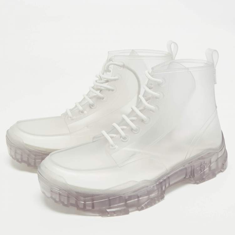 Pre Owned Dior Transparent Rubber High Top Boots Size 42