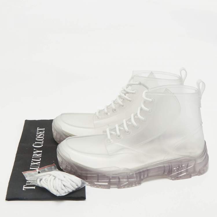 Pre Owned Dior Transparent Rubber High Top Boots Size 42