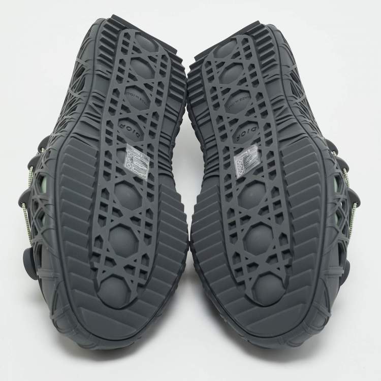 Pre Owned Dior Grey Cannage Rubber Wrap Sneakers Size 42