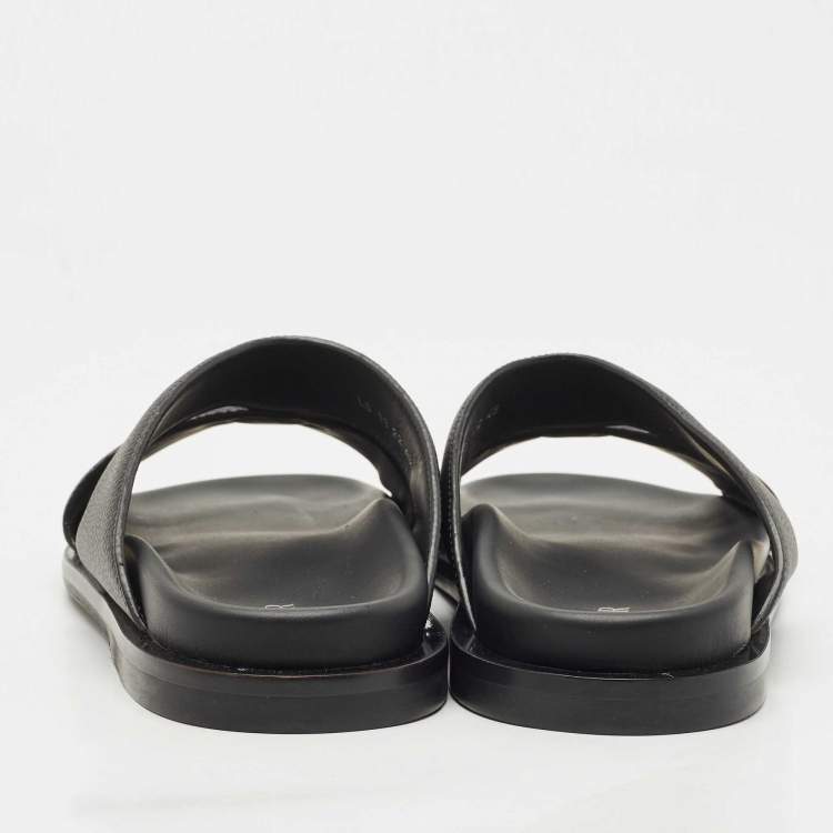 Pre Owned Dior Black Leather Alias Flat Slides Size 43