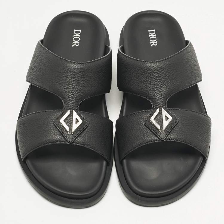 Pre Owned Dior Black Leather Alias Slide Sandals Size 43