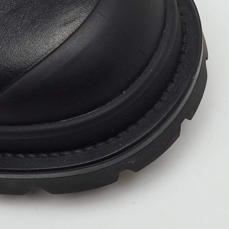 Pre Owned Dior Black Oblique Canvas and Leather Explorer Ankle Boots Size 43