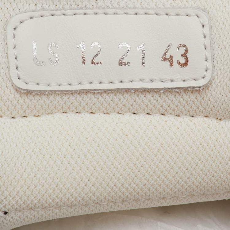 Pre Owned Dior Black/Grey Oblique Mesh and Leather B25 Runner Lace Up Sneakers Size 43