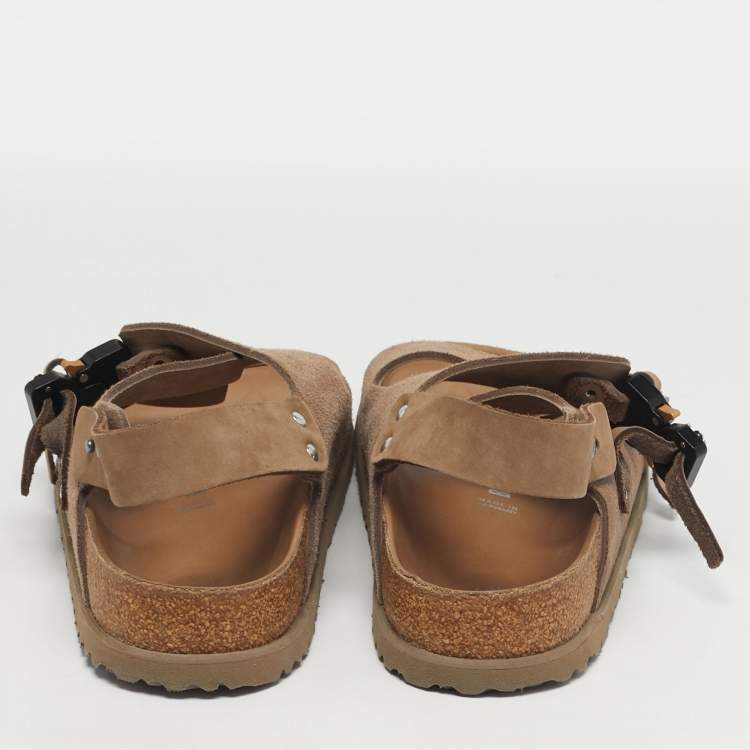 Pre Owned Dior Brown Suede Birkenstock Slingback Sandals Size 42