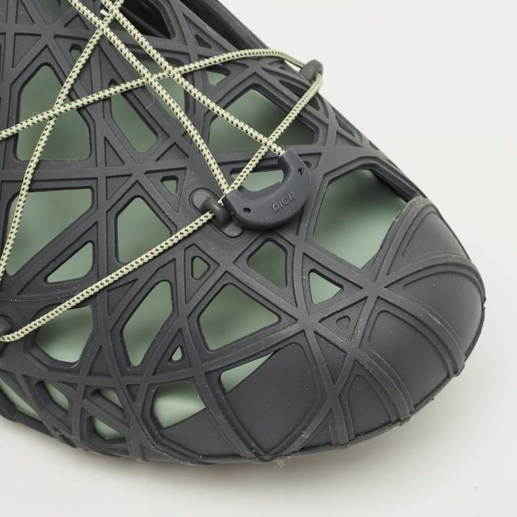 Pre Owned Dior Wrap Size 44 Grey Rubber Lace Up Sneakers