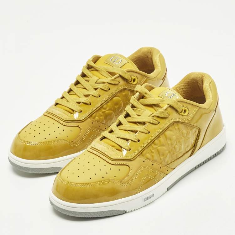 Pre Owned Dior B27 Size 45 Yellow Leather and PVC Low Top Sneakers