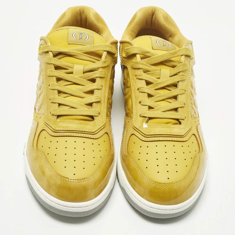 Pre Owned Dior B27 Size 45 Yellow Leather and PVC Low Top Sneakers