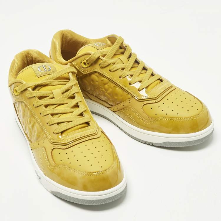 Pre Owned Dior B27 Size 45 Yellow Leather and PVC Low Top Sneakers