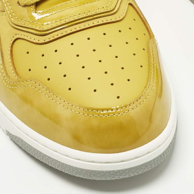 Pre Owned Dior B27 Size 45 Yellow Leather and PVC Low Top Sneakers