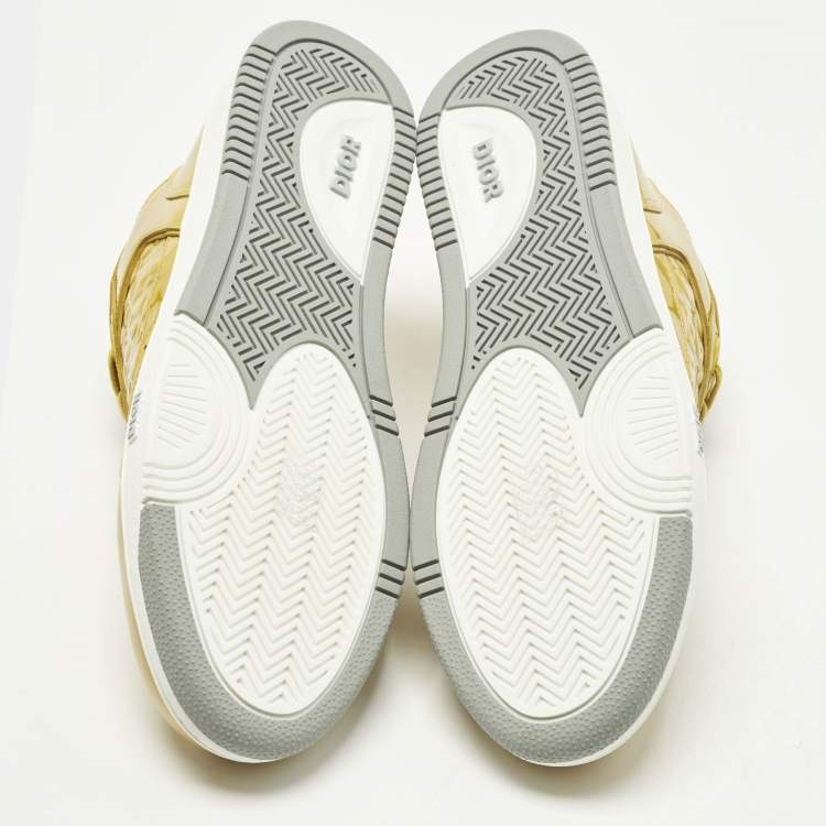 Pre Owned Dior B27 Size 45 Yellow Leather and PVC Low Top Sneakers