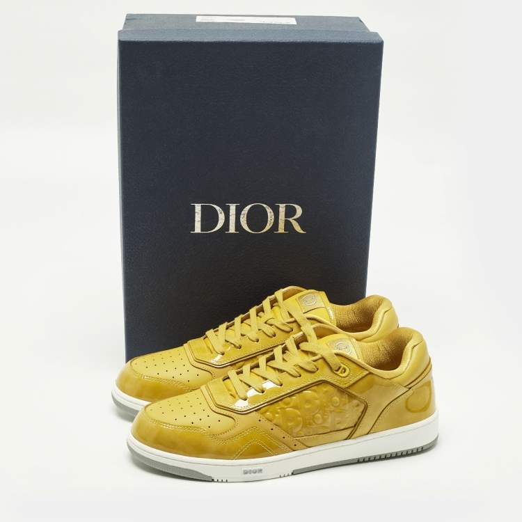 Pre Owned Dior B27 Size 45 Yellow Leather and PVC Low Top Sneakers