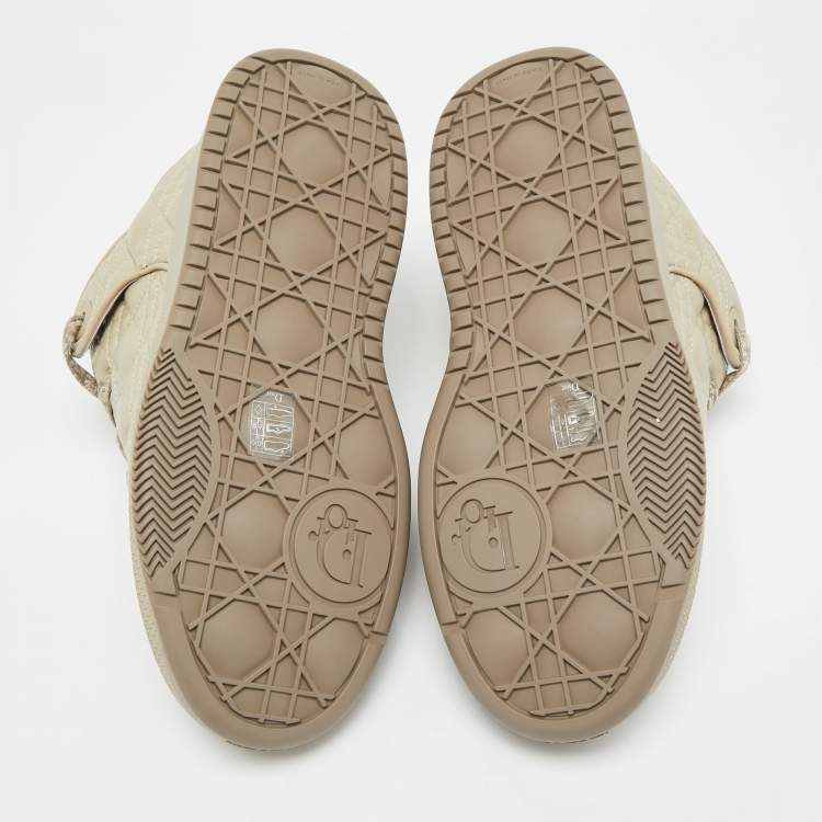 Pre Owned Dior B9S Skater Size 42.5 Beige Cannage Leather Low Top Sneakers