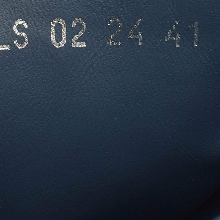 Pre Owned Dior Aqua Size 41 Blue Quilted Denim Slide Sandals