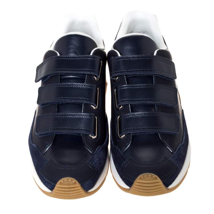 Pre Owned Dior Blue Leather Velcro Strap Platform Sneakers Size 40