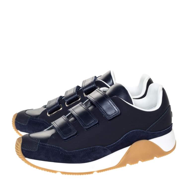 Pre Owned Dior Blue Leather Velcro Strap Platform Sneakers Size 40