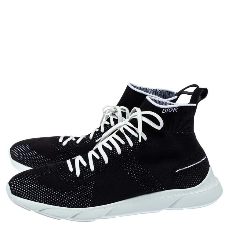 Pre Owned Dior Black Knit B21 Socks Hi Top Sneakers Size 45